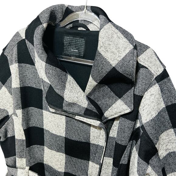 STEVE MADDEN Women Trench Coat Sz 3XL Buffalo Check Plaid Tie Waist Cozy Classic - Picture 5 of 12
